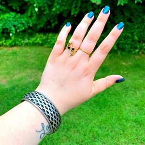 3D  Metal Trellis Bangle Bracelet